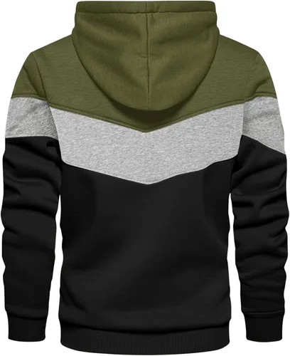 Vista 2 de PINKMARCO Sudadera con capucha para hombre de manga larga con cremallera y bloque