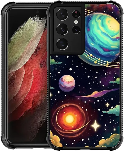 Vista 69 de Funda compatible con Samsung Galaxy S21, diseño de elefantes africanos, diseño increíble a prueba de golpes, antiarañazos, carcasa trasera
