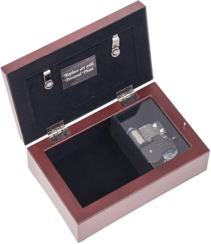 Vista 5 de Cottage Garden Muchas mujeres Rose Wood Finish Joyero Caja de música reproduce Canon en D