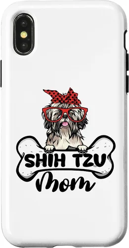 Vista 4 de iPhone 15 Shih Tzu Mom Shirt Dog Bone Mothers Day Dog Mama Case