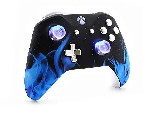 Vista 3 de Chromium Blue Fire - Mando para Xbox One S (conector jack de 0.138in), color azul