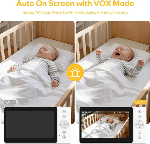 Vista 7 de Monitor de bebé de 1300 pies, 1080P HD, zoom panorámico, sin WiFi
