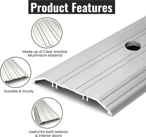 Vista 2 de Aluminum Threshold 4" Wide 1/2" High (32 Inch Length)