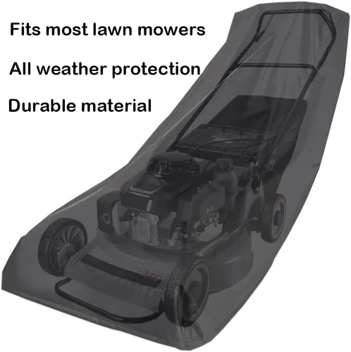 Vista 2 de Amberr Funda para cortacésped, resistente al agua 600D, cubierta para cortacésped, cubierta impermeable para cortacésped, protección completa contra