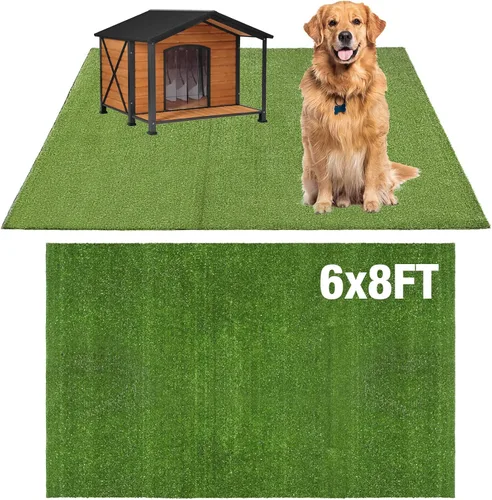 Vista 17 de GLOBREEN Almohadilla de césped para perro, tamaño grande - 2 pies x 6 pies, césped de entrenamiento sanitario para perros, césped artificial