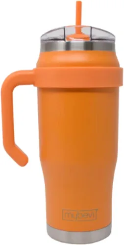 Vista 10 de MyBevi Outlander - Taza de viaje de acero inoxidable de alta calidad, para frío/calor, aislamiento de 3 capas, mango resistente, duradera y elegante