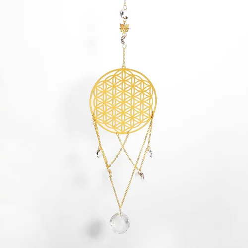 Vista 7 de Flower of Life - Atrapasoles de cristal, decoración de pared de geometría sagrada, adorno colgante decorativo para el hogar, oficina, jardín