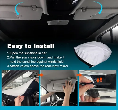 Vista 4 de Car Windshield Sunshade Cover Compatible for Honda HR-V HRV 2023-2024 2025 Auto Front Window Sun Visor Protection Accessories