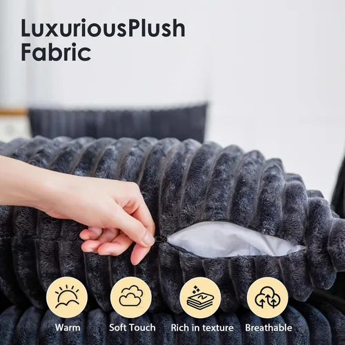 Vista 4 de Sofá modular modular de 108 pulgadas para sala de estar, sofá sin hueso en forma de L con diván de asiento profundo, no requiere montaje, sofá cama