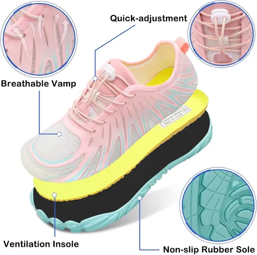 Vista 4 de Scurtain - Zapatos unisex para hombre y mujer, atléticos, para senderismo, de agua, de secado rápido, descalzos, zapatos acuáticos, zapatos