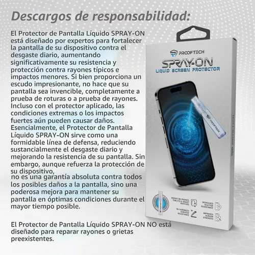 Vista 6 de ProofTech SPRAY ON - Protector de pantalla de vidrio líquido para hasta 10 dispositivos, resistente a arañazos y grietas, nanoprotección para todos