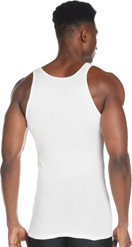 Vista 2 de Hanes Mens Ribbed Tank, Cotton Undershirt Tank, 6-Pack