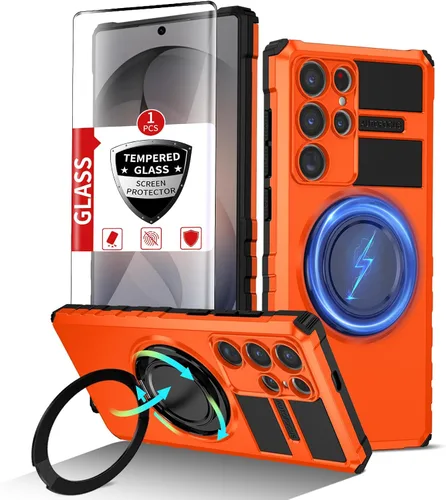 Vista 90 de Funda magnética para Samsung Galaxy Note 20 Ultra compatible con carga inalámbrica MagSafe, con 1 protector de pantalla, anillo de soporte integrado