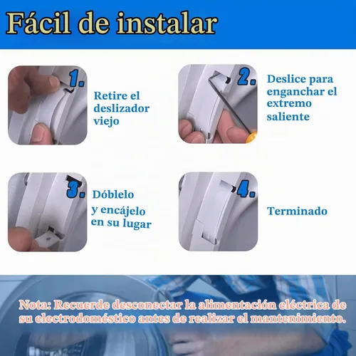 Vista 5 de 20 piezas WE3M51 WE3M52 Kit de reemplazo de rodamiento de tambor para secadora de ropa