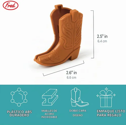 Vista 2 de Genuine Fred CHIP KICKERS - Juego de 4 clips para bolsas de botas vaqueras, con temática occidental, clips duraderos para almacenamiento