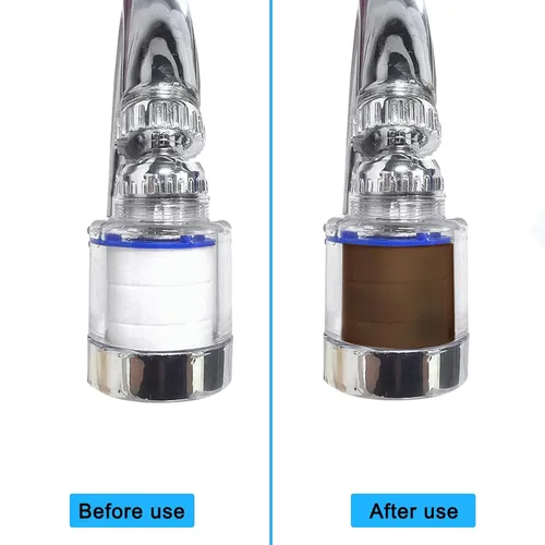 Vista 7 de PCTC Filtro de fregadero de baño, filtro de grifo de baño, filtro giratorio de 360 grados, purificador de cocina, flúor, metales pesados y agua dura