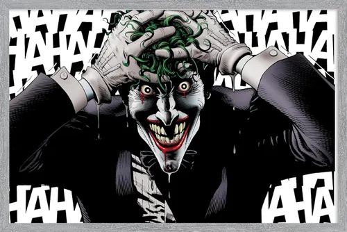 Vista 14 de Trends International DC Comics The Joker - Póster de pared loco, 14.725 x 22.375 pulgadas, versión enmarcada de madera de granero