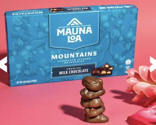Vista 5 de Mauna Loa - Mountains - Multi pack de nueces de macadamia cubiertas de chocolate (cajas de 5 onzas).