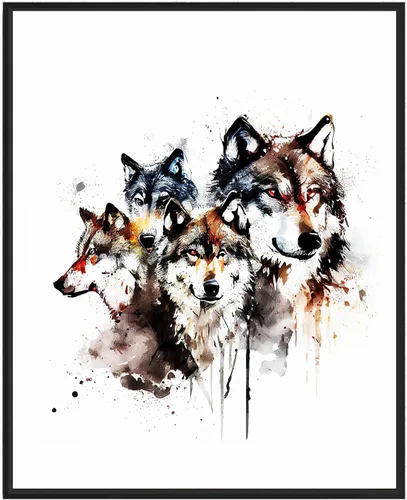 Vista 29 de WIldlife - Póster impreso de pez pescador, impresiones abstractas de animales de acuarela, obras de arte de naturaleza para sala de estar