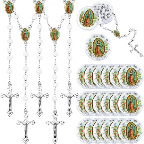 Vista 7 de Jadive Lady Guadalupe Scented Rosary Beads Necklace Bulk