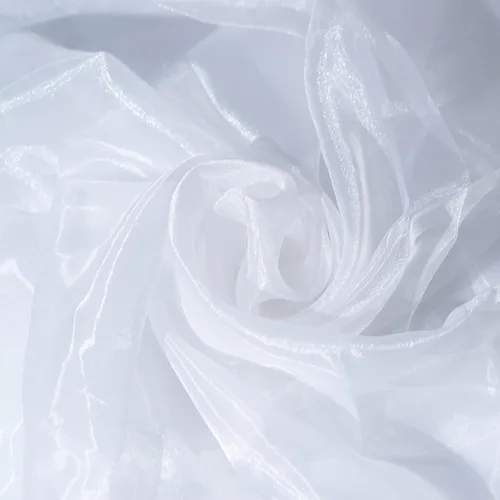 Vista 6 de Fynite Tela de organza rosa bebé por yarda 1 yarda de largo 44" de ancho Organza sedoso nupcial para vestido de novia DIY, manualidades