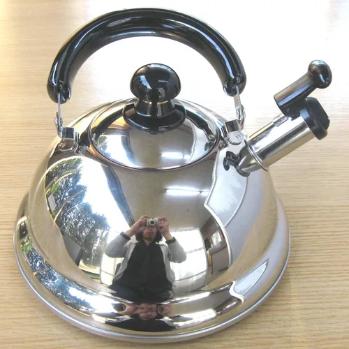 Vista 3 de Quickone Takei Fuefuki - Hervidor de silbato de ahorro de energía, 2,5 L, color plateado