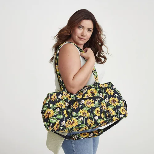 Vista 5 de Vera Bradley Bolsa de viaje mediana de algodón para mujer