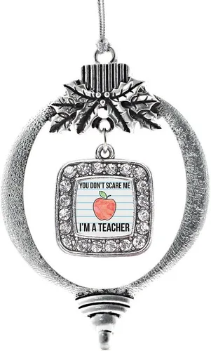 Vista 207 de Inspired Silver - Bon Voyage Cruise Ship Charm Ornamento – Adornos navideños cuadrados de plata con joyas de circonita cúbica