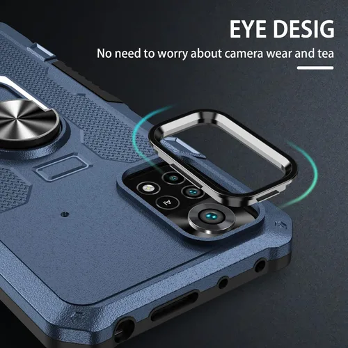 Vista 6 de Compatible con funda para teléfono Xiaomi Poco X4 Pro 5G y protector de pantalla de vidrio templado, soporte de anillo, soporte de soporte