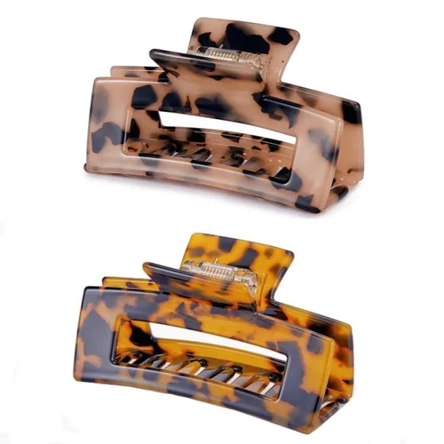 Vista 10 de Pinzas para el cabello de 3 pulgadas, diseño francés, pinza rectangular para el cabello para mujeres, damas y madres (paquete de 2)