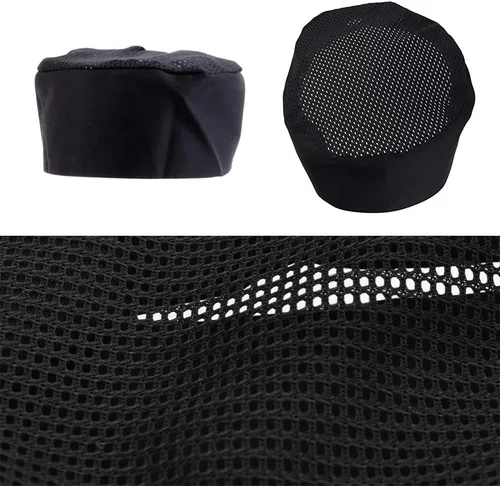 Vista 6 de Personalizado personalizado Chefs Sombrero de malla transpirable Top Skull Cap Baker Cocina Cocina Chef Cap