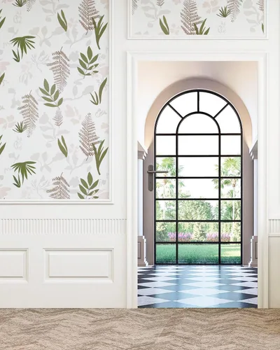 Vista 3 de Papel tapiz floral para despegar y pegar, papel de contacto de hojas modernas, papel tapiz extraíble, decorativo, autoadhesivo, papel tapiz de pared