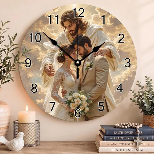 Vista 140 de Reloj con versículo bíblico con citas de Jesús, relojes de 0929Regalos Cristianos (2)