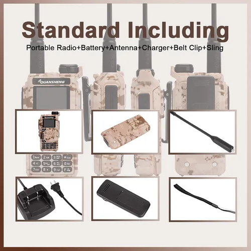 Vista 7 de Walkie Talkie UV-K5 5W Dual Band UHF VHF USB-C Cargador Radio bidireccional DTMF FM Scrambler NOAA Frecuencia inalámbrica Copia Jamón Radio de mano