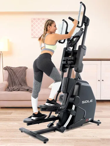 Vista 6 de SOLE CC81 Cardio Climber - Escaladora vertical de cuerpo completo y máquina paso a paso para entrenamiento HIIT, 20 niveles de resistencia