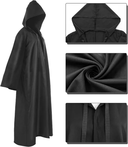 Vista 7 de Men Cloak Unisex Adult Robe Anime Cosplay Costume Kids Cape with Headband and Ring Halloween Cosplay Costumes
