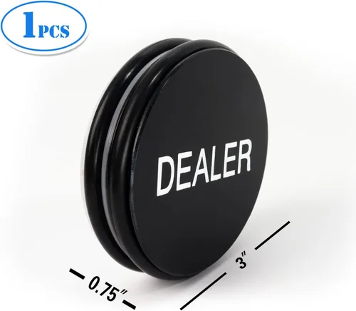 Vista 2 de GSE 3" Acrylic Poker Button, Double-Sided Casino Grade Dealer Puck Button