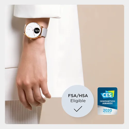 Vista 3 de Withings ScanWatch - Reloj inteligente híbrido y rastreador de actividad con GPS conectado monitor de frecuencia cardíaca monitor de sueño