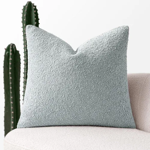 Vista 10 de MIULEE Funda de almohada texturizada con diseño de boucle, color azul aguamarina, funda de almohada lumbar sólida, decorativa de primavera, suave