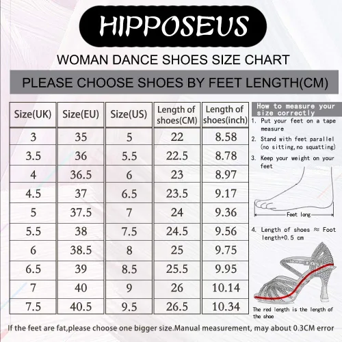 Vista 7 de HIPPOSEUS Zapatos de baile latino de cuero para mujer, zapatos de práctica de baile latino, modelo 101