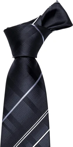 Vista 264 de Barry.Wang Juego de corbatas para hombre, corbata de seda a rayas, tejido a cuadros, gemelos formales, negocios, boda