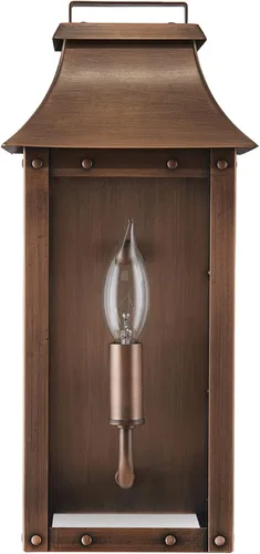 Vista 14 de Acclaim Lighting 8413AB Linterna vintage de latón sólido de una luz regulable montada en pared para exteriores clasificada para humedad con vidrio