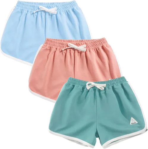 Vista 46 de Rolanko Pantalones cortos activos de delfín para niñas, paquete de 3 unidades, ciclismo, correr, verano, playa, atletismo, deportes, 4-14 años