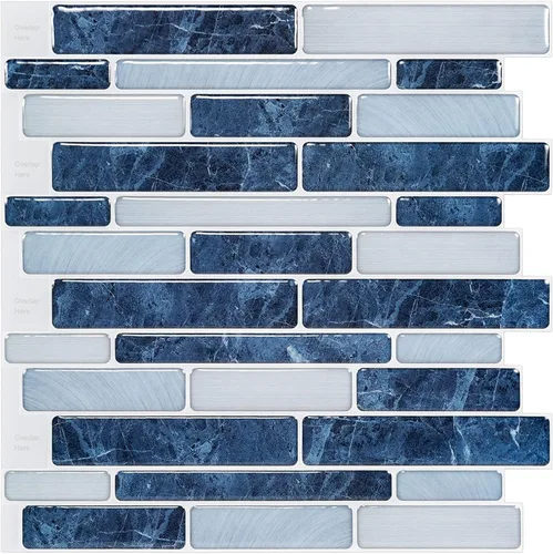 Vista 12 de WOWSTAR - 10 hojas de azulejos blancos para salpicaduras de cocina que se despegan y pegan, azulejos adhesivos de aspecto mármol para cocina, 30,5 x