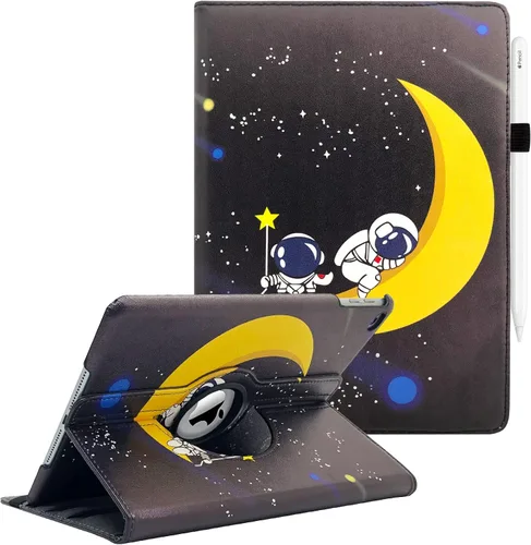 Vista 9 de Samsung 10.2 Estuche - Compatible con tabletas 2021/2020/2019 - Funda giratoria de 360 grados con función de encendido y apagado (Negro)
