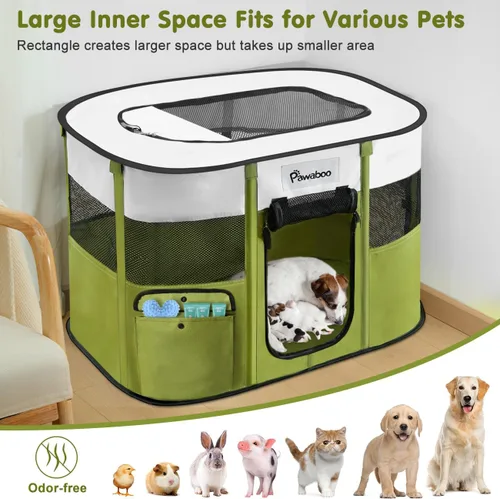Vista 3 de Pawaboo Jaula para corralito para perros para interiores y exteriores A-Verde Aguacate