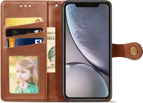 Vista 3 de Funda compatible con Nothing Phone 1, compatible con Nothing Phone One (A063) de piel sintética con ranura para tarjetas, soporte para cartera