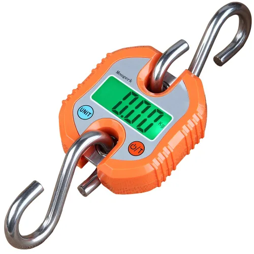 Vista 6 de Báscula colgante digital portátil resistente para grúa, 330.7 lbs, 300 libras, 2 pilas AAA (no incluidas) (negro)