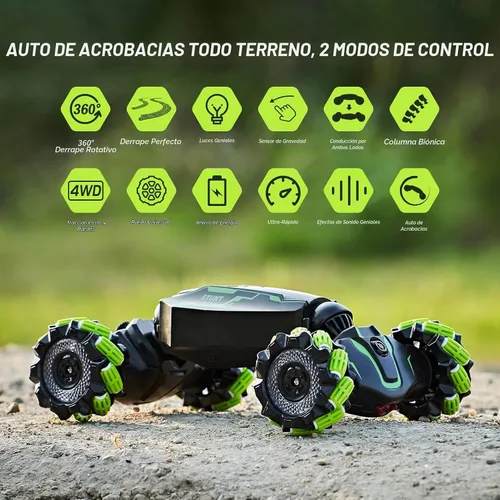 Vista 4 de TADOZIC Auto con sensor de gestos de control remoto 4WD, auto de acrobacias RC controlado a mano, vehículo de doble cara rotación de 360° con luz