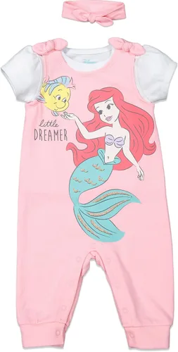 Vista 2 de Disney Conjunto de mameluco y diadema Princess Ariel Belle Cenicienta